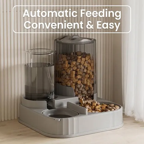 Set de Alimentador y Bebedero Automático para Mascotas Tazón por Gravedad y Fuente de Agua para Gatos y Perros Accesorios Modernos