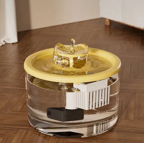 Automatischer Katzen Trinkbrunnen Rund Haustier Wasserspender Mit Leiser Filterpumpe Für Katzen Kleine Hunde Gelb Blau
