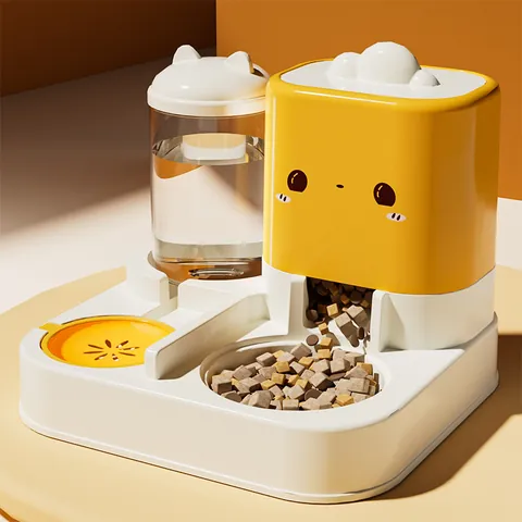 Integrated Automatic Pet Feeder And Waterer Large Capacity Gravity Supply Cat Bowl Water Dispenser For Cats And Small Dogs