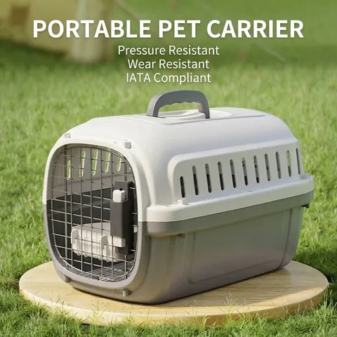 Transportín Rígido Para Mascotas Aprobado Por Aerolíneas Caja De Viaje Portátil Para Gatos Perros Pequeños Caja De Plástico Transpirable Con Puerta De Metal