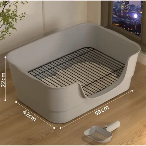 Large Bathtub Style Dog Toilet With Iron Mesh Grid Indoor Pet Litter Tray Anti Splash Dog Potty For Small Dogs Puppy Cleaning Supplies