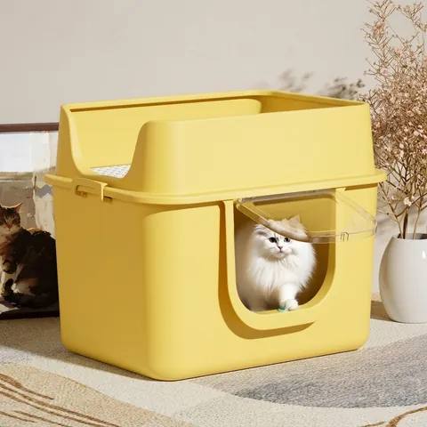 Integraal Gevormde Volledig Gesloten Kattenbak Extra Groot Geurcontrole Anti Tracking Kattenbak Met Pedaal En Schep