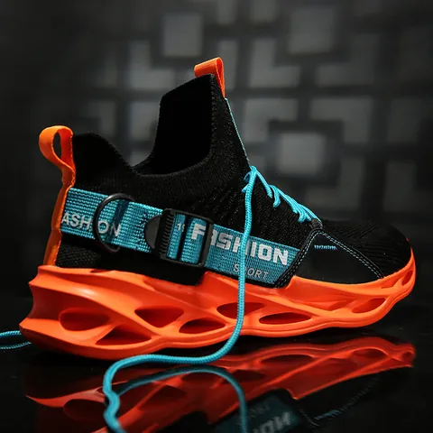 Baskets Blade en Tissu Fly-woven pour Hommes Chaussures de Course Sport Respirantes Chaussures Décontractées Légères