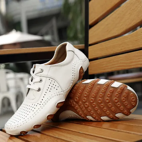 Men Casual Microfiber Loafers Fashion Driving Shoes With Octopus Rubber Studs Non-slip Wear-resistant Outdoor Leisure Shoes