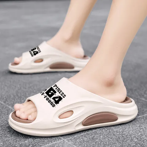 Casual EVA Pantoletten Herren Damen 2024 Sommer Dicke Sohle Outdoor Strand Sandalen Rutschfest Atmungsaktiv Mode Buchstabendruck Slides