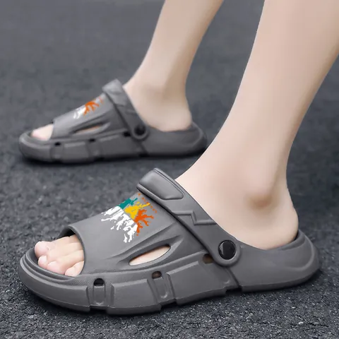 Summer Couple Outdoor Sports Sandals Non-Slip EVA Splatter Paint Clogs Lightweight Breathable Dual-Use Beach Slippers For Youth