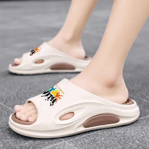 Damen Herren Sommer Dicke Sohle Slides Graffiti Print Strand Sandalen Weich EVA Paar Hausschuhe Outdoor Indoor Mode Hausschuhe