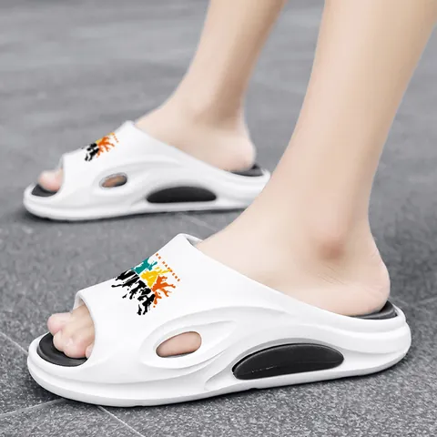 Damen Herren Sommer Dicke Sohle Slides Graffiti Print Strand Sandalen Weich EVA Paar Hausschuhe Outdoor Indoor Mode Hausschuhe