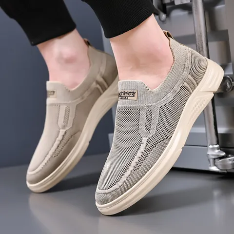 Heren Mesh Ademend Instappers Wandelschoenen Casual Mode Low Top Sok Sneakers Lichtgewicht Zomer Sport Wandelschoenen