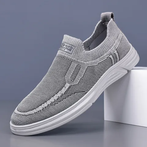 Heren Mesh Ademend Instappers Wandelschoenen Casual Mode Low Top Sok Sneakers Lichtgewicht Zomer Sport Wandelschoenen