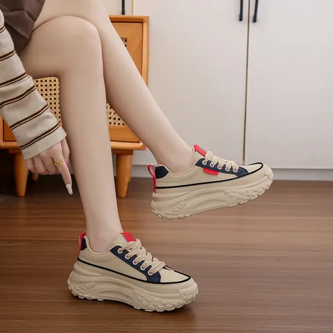 Women Chunky Sneakers Retro Platform Dad Shoes Breathable Heightening Casual Sport Shoes Fashion Walking Running Sneakers