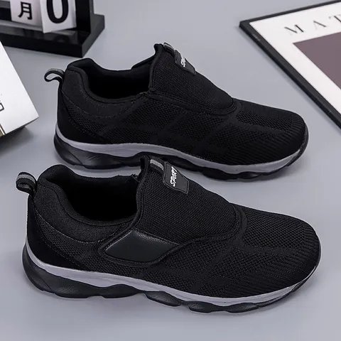 Chaussures de Marche en Maille Respirante Unisexe Baskets Sportives Décontractées Légères Avec Fermeture à Scratch Semelle Épaisse