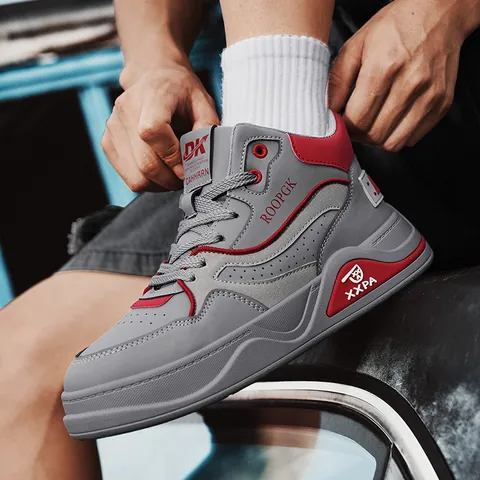 Scarpe da Skate High Top da Uomo alla Moda Sneakers Sportive Traspiranti con Platform Scarpe Casual Trendy per Studenti
