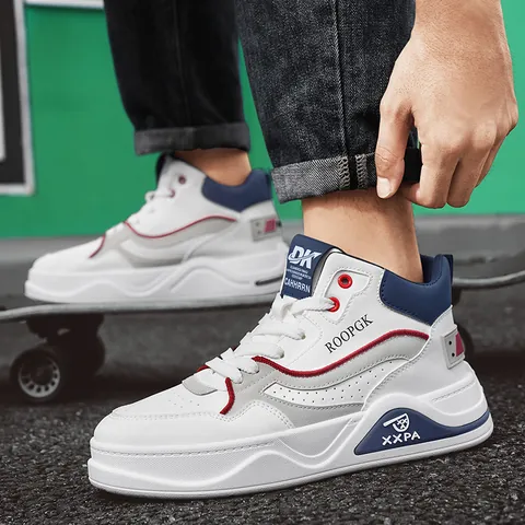 Scarpe da Skate High Top da Uomo alla Moda Sneakers Sportive Traspiranti con Platform Scarpe Casual Trendy per Studenti