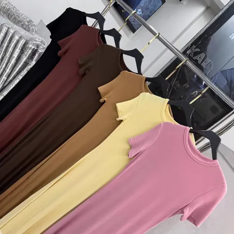 Women Sexy Bodycon Maxi Dress Round Neck Short Sleeve Solid Color Floor Length Slim Fit Robe Long Pencil Dress Summer Casual