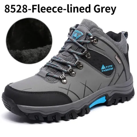 Men's Outdoor Hiking Boots High Top Trekking Shoes PU Mesh Non-Slip Wear-Resistant Thick Sole Off-Road Walking Sneakers For Winter Autumn