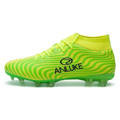 Zapatos de Fútbol de Caña Alta para Hombre Tacos AG Zapatos de Entrenamiento de Punto Transpirables para Adolescentes Calzado Deportivo