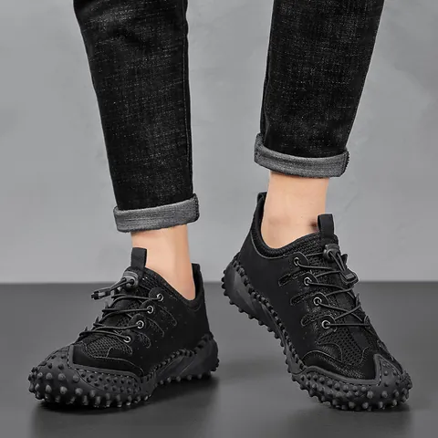 Scarpe da Tempo Libero All'aperto da Uomo Traspiranti in Mesh da Spiaggia Scarpe Sportive Antiscivolo Casual Cucite a Mano