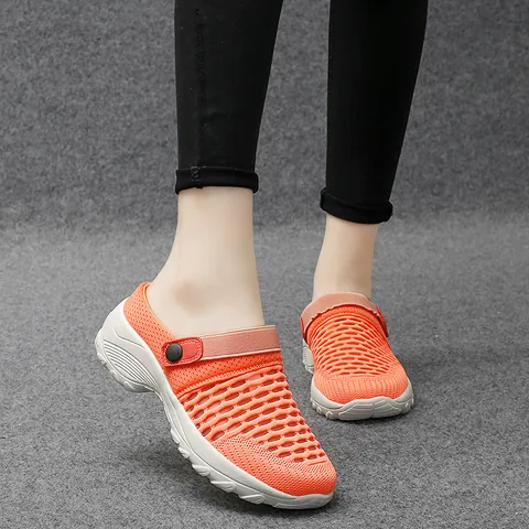 Zapatos de Balancín de Malla para Mujer Transpirables Plataforma Cuña Zapatillas de Caminar Casual Suela Gruesa Primavera Verano