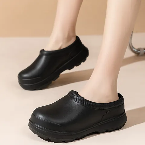 Unisex Waterproof Oil-proof Chef Shoes Non-slip EVA Work Clogs Slip-on Kitchen Nursing Professional Thick Sole Shoes