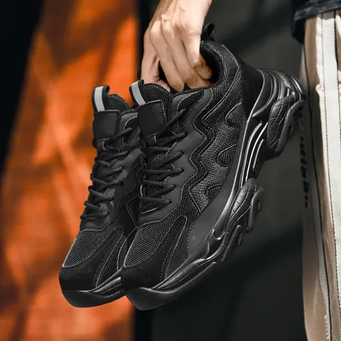 Sneaker Chunky alla Moda da Uomo Mesh Traspirante Suola Spessa Scarpe da Corsa Casual Antiscivolo Eleganti Leggere