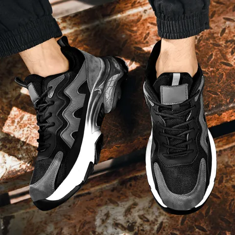 Sneaker Chunky alla Moda da Uomo Mesh Traspirante Suola Spessa Scarpe da Corsa Casual Antiscivolo Eleganti Leggere