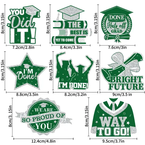 Decorazioni per Feste di Laurea 2025 Carte di Carta Glitterate e Spaghi di Juta Ornamenti Appesi Stagione della Laurea Congrats Grad Decor