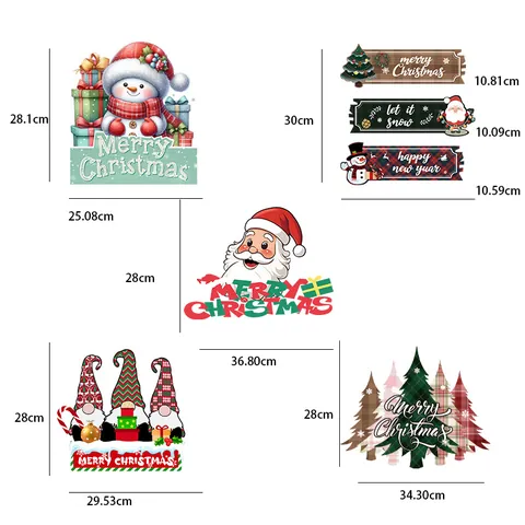 Weihnachten Tür Hängende Banner Set Party Hof Szene Dekoration Feiertag Hängende Ornamente Papier Party Zubehör