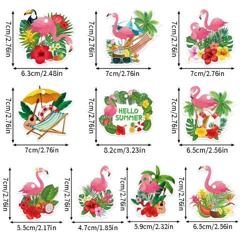 Summer Hawaiian Flamingo Party Hanging Ornaments Tropical Surfing Beach Theme Banner Garland For Birthday Party Decoration