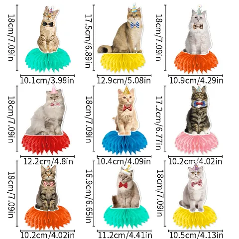Katze Geburtstag Waben Tischdeko Party Dekorationen Süßes Haustier Thema Desktop Tafelaufsätze Für Geburtstagsfeier Home Deko