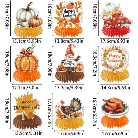 Herbst Erntedank Honigscheibe Tischaufsätze Truthahn Kürbis Tischdekoration Party Zubehör Set für Feiertag