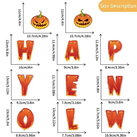 Set di Decorazioni per Striscioni Appesi ad Halloween Banner in Carta con Zucca Fantasma Teschio per Feste Bar Casa Oggetto di Scena