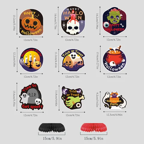Halloween Waben-Tischdekorationen Papier Kürbis Geist Skelett Partyzubehör Für Zuhause Spukhaus Dekoration