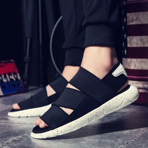 Sandali da Spiaggia Casual Uomo Donna Stile Romano Traspirante Fettuccia Elastica Suola Platform Motivo a Schizzi Scarpe Moda Coppia