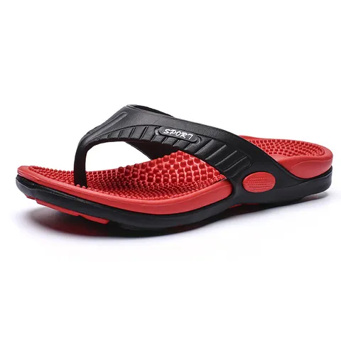 Men Lightweight Beach Flip Flops EVA Massage Footbed Sporty Sandals Casual Summer Outdoor Shoes Plus Size 40-46