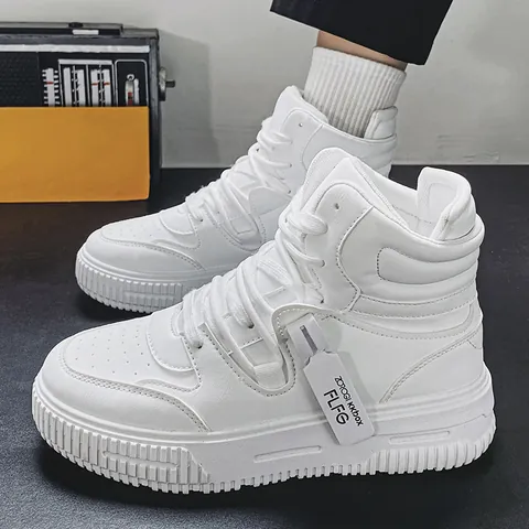 Sneaker Alte alla Moda per Uomo Donna Scarpe da Skate Casual in Pelle Stile Streetwear Traspiranti Unisex Platform Scarpe da Tavola