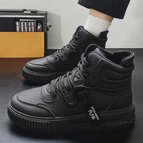 Sneaker Alte alla Moda per Uomo Donna Scarpe da Skate Casual in Pelle Stile Streetwear Traspiranti Unisex Platform Scarpe da Tavola