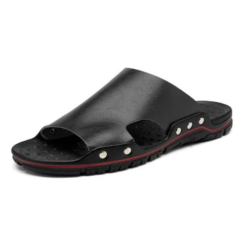 Ανδρικές Casual Παντόφλες από Τεχνητό Δέρμα Σανδάλια Καλοκαιρινά Παπούτσια Παραλίας Με Μεταλλικά Καρφιά Αντιολισθητικές Μεγάλο Μέγεθος