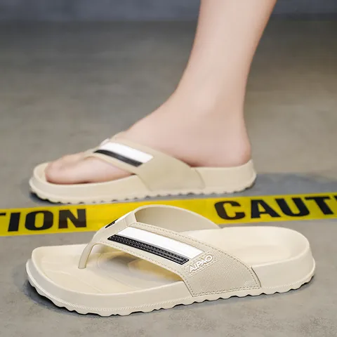 Men Casual Flip Flops Thick Sole PVC Anti-Slip Beach Thong Sandals Summer Outdoor Leisure Walking Shoes Lightweight Slides For Men