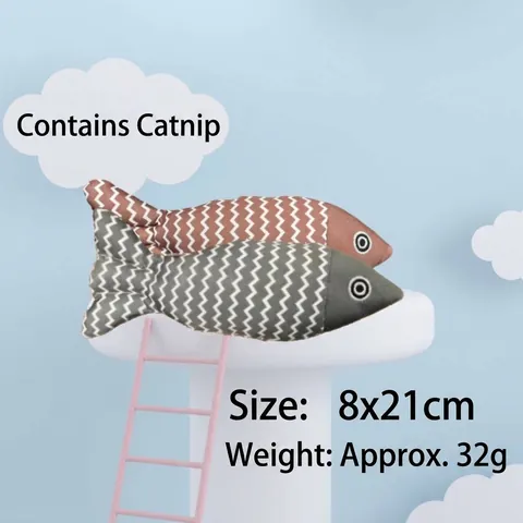 Simulation Fisch Form Katzenspielzeug Mit Katzenminze Leinen Stoff Zahnpflege Interaktive Kätzchen Spielzeug Für Indoor Katzen