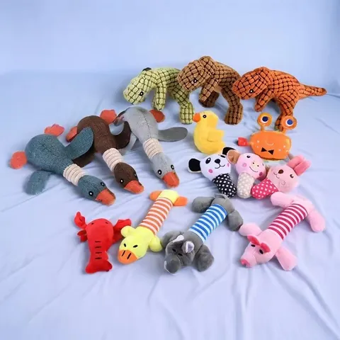 Juguete de Peluche Sonoro para Mascotas Resistente a Mordidas Interactivo para Perros Gatos Serpiente Ciervo Maíz Menta Gatuna Animal Fruta