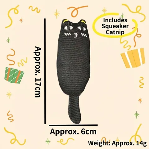 Creative Plush Cat Toy With Catnip And Squeaker Funny Embroidered Expression Thumb Shaped Molar Bite Toy For Cat Pet Supplies