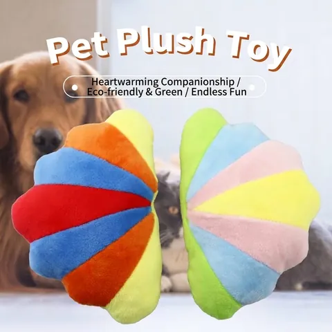 Creative Simulation Shell Plush Dog Toy With Squeaker Soft Durable Chew Resistant Interactive Teeth Cleaning Toy For Pets