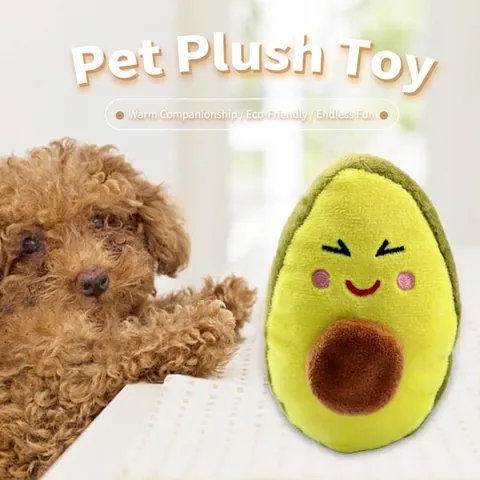 Avocado Form Plüsch Haustier Quietschspielzeug Weich Gefüllte Frucht Form Kauspielzeug Für Hunde Und Katzen Plüsch Spielzeug