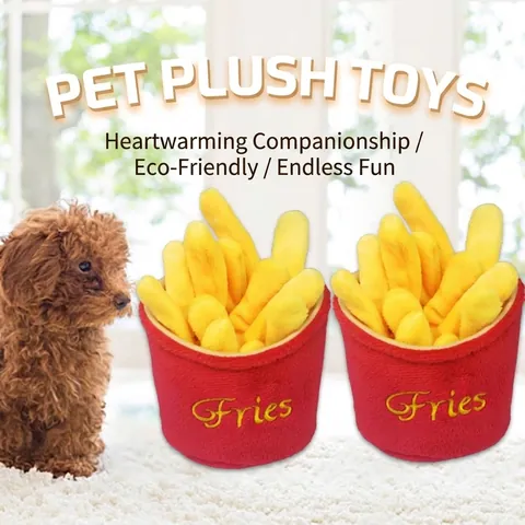 Simulation Pommes Frites Haustier Plüschtier Quietschen Hundespielzeug Weich Zahnpflege Kauspielzeug Cartoon Kreativ Haustierbedarf