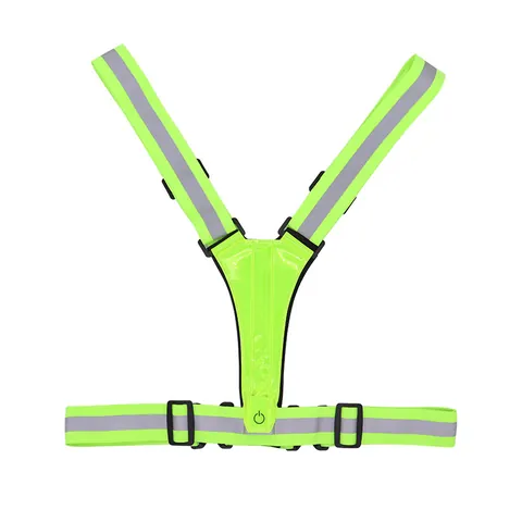 LED Reflective Safety Vest Adjustable High Visibility Harness For Night Running Cycling Outdoor Protective Gear Light Up Strap
