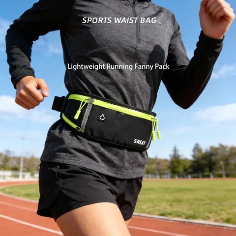 Marsupio Sportivo Impermeabile Portatile per Corsa Fitness Con Tasca per Telefono Portaborraccia Cintura Riflettente per Uomo Donna