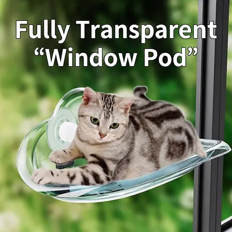 Schwebendes Fenster Katzenbett Transparent Saugnaof Katzenhängematte Wolkenform PVC Haustier Hängenest Zum Sonnenbaden