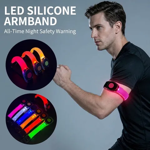 LED Lichtgevende Armband Nachtlopen Veiligheidswaarschuwing Licht Reflecterende Band Voor Fietsen Concert Outdoor Sport PVC