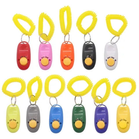 Professional Dog Training Clicker With High Elastic Wrist Strap Portable ABS Click Trainer Pet Behavior Correction Tool
